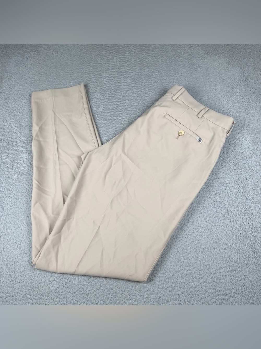 Peter Millar Durham High Drape Performance Pants Mens 34x34 Beige Straight Leg